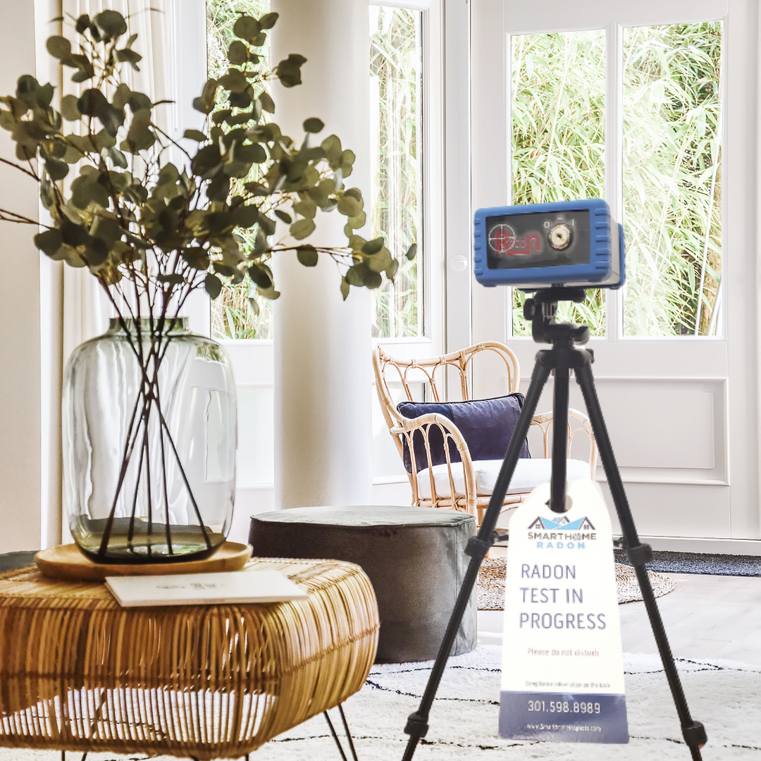 Professional radon testing equipment setup - Smart Home Radon's expertise in action